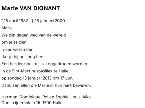 Marie VAN DIONANT