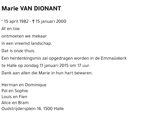 Marie VAN DIONANT