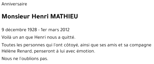 Henri MATHIEU