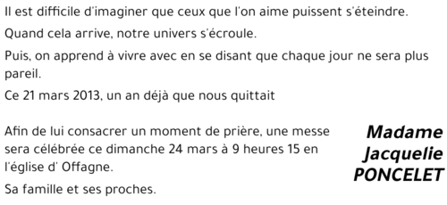 Jacquelie PONCELET