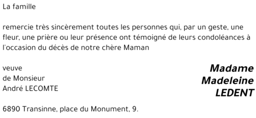 Madeleine LEDENT
