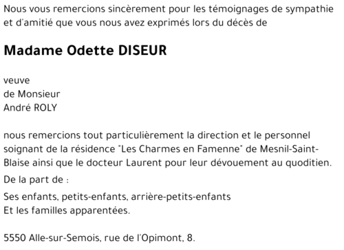 Odette DISEUR