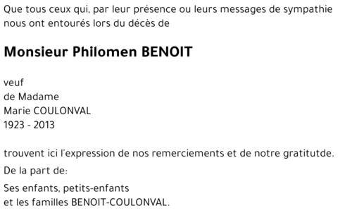 Philomen BENOIT