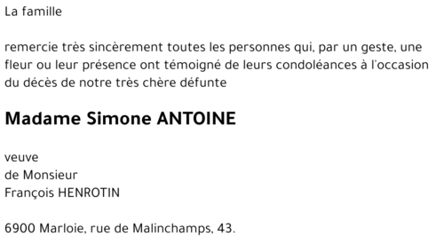 Simone ANTOINE