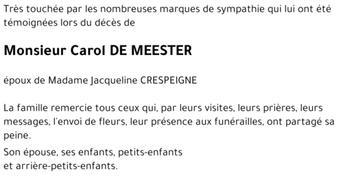 Carol DE MEESTER