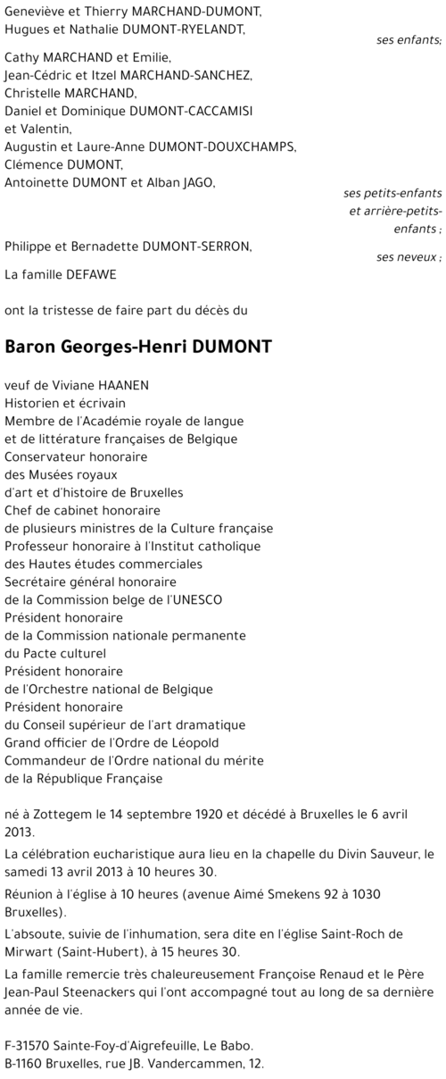 Georges-Henri DUMONT