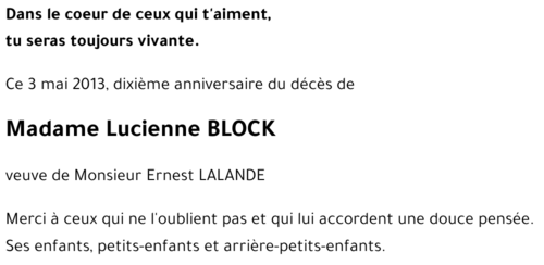 Lucienne BLOCK