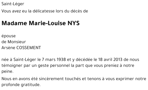 Marie-Louise NYS