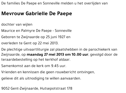 Gabrielle De Paepe