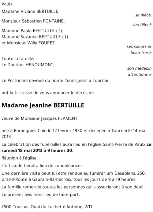 Jeanine BERTUILLE