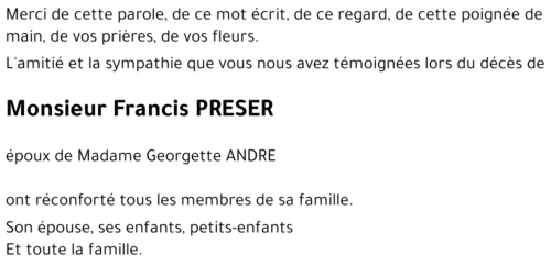 Francis PRESER