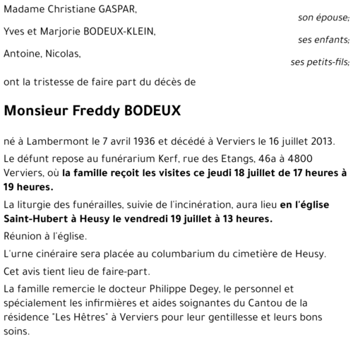 Freddy BODEUX