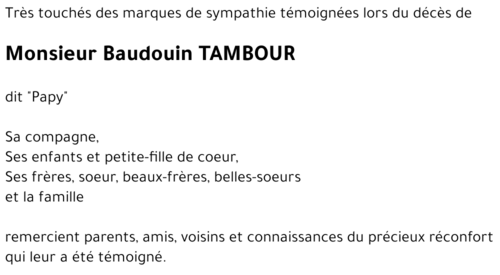 Baudouin TAMBOUR