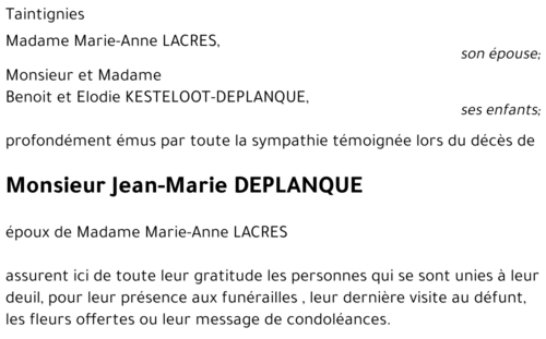 Jean-Marie DEPLANQUE