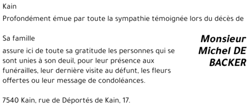 Michel DE BACKER