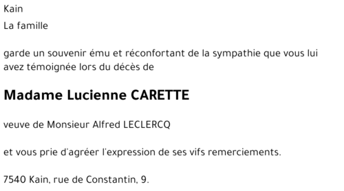 Lucienne CARETTE