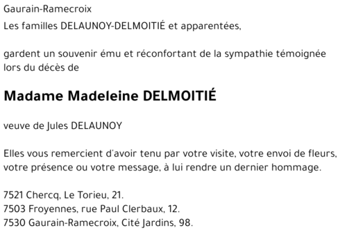 Madeleine DELMOITIÉ