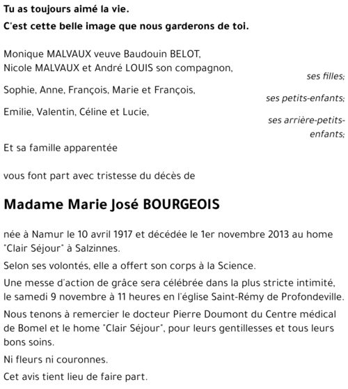 Marie José BOURGEOIS