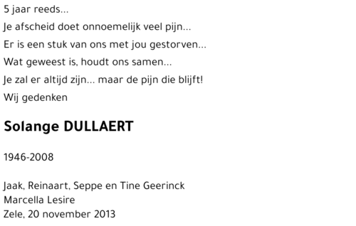 Solange DULLAERT