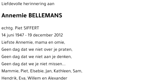Annemie BELLEMANS