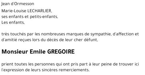 Emile GREGOIRE
