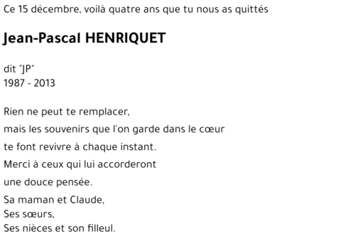 Jean-Pascal HENRIQUET
