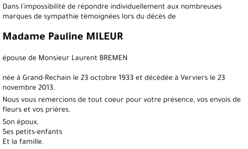 Pauline MILEUR
