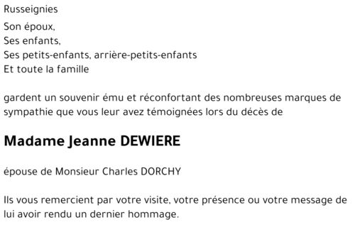 Jeanne DEWIERE