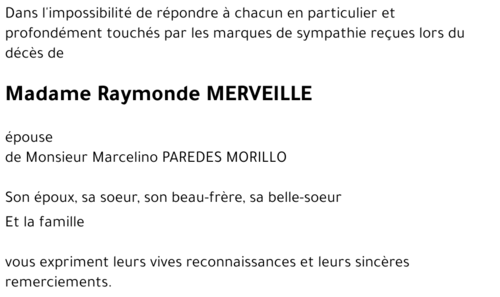 Raymonde MERVEILLE