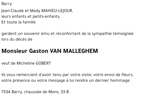 Gaston VAN MALLEGHEM