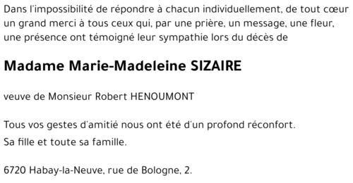 Marie-Madeleine SIZAIRE