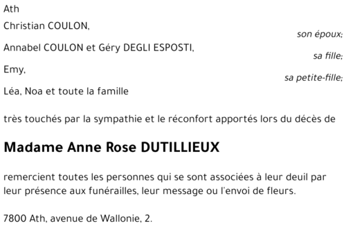 Anne Rose DUTILLIEUX