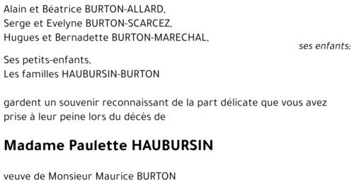paulette HAUBURSIN