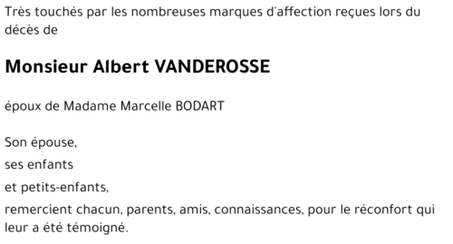Albert VANDEROSSE