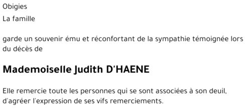Judith D'HAENE