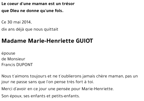 Marie-Henriette GUIOT
