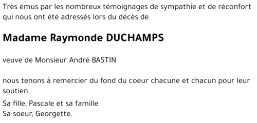 Raymonde DUCHAMPS