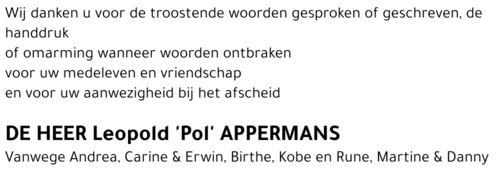 Leopold 'Pol' APPERMANS
