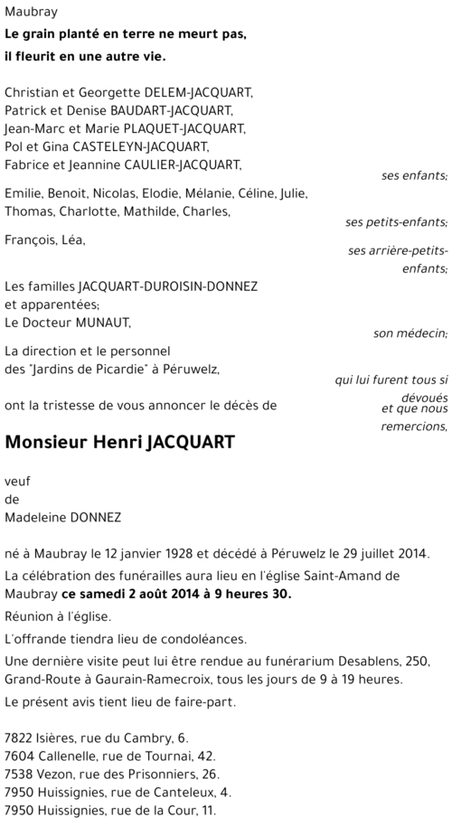 Henri JACQUART