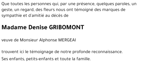 Denise GRIBOMONT