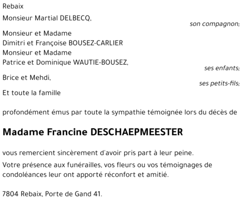 Francine DESCHAEPMEESTER