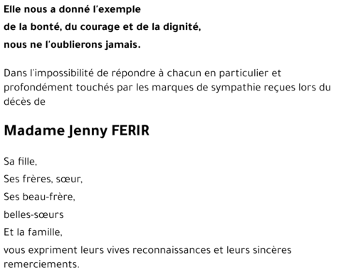 Jenny FERIR