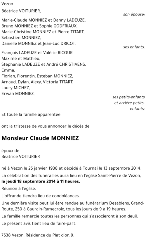 Claude MONNIEZ