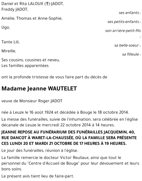 Jeanne WAUTELET