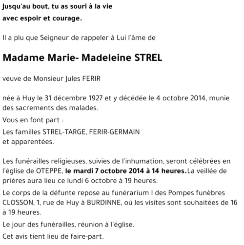 Marie-Madeleine STREL
