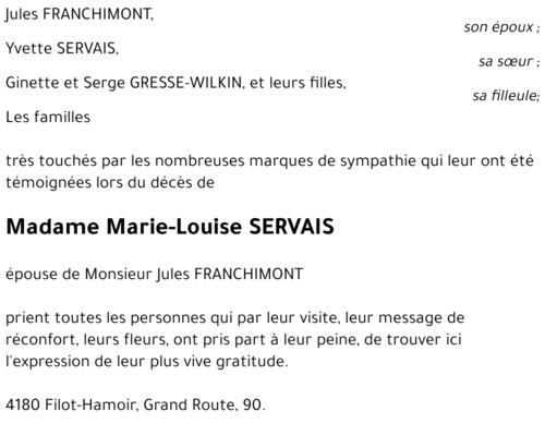 Marie-Louise SERVAIS