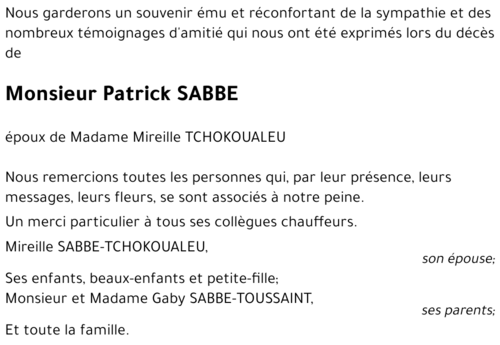Patrick SABBE 