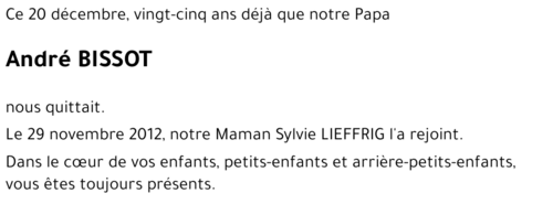 André et Sylvie BISSOT et LIEFFRIG