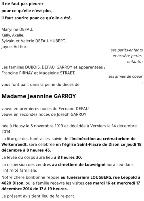 Jeannine GARROY