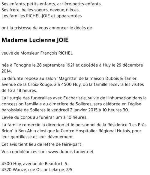 Lucienne JOIE